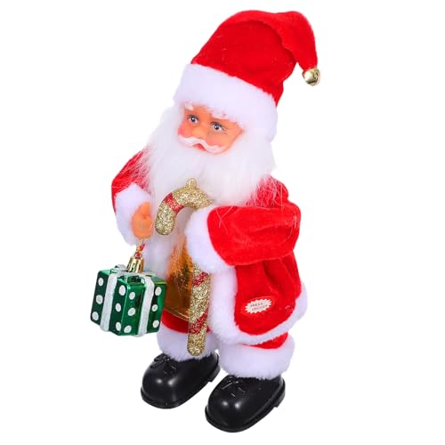Vaguelly elektrisches Weihnachtsmann-Spielzeug: Weihnachtsfeier-Geschenke, dekorativer Weihnachtsmann mit Musik und beweglichen Gelenken für Kinder und als Weihnachtsdekoration von Vaguelly