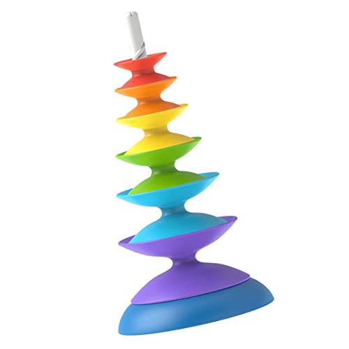 Vaguelly interaktive Spiele für kunststoffringe Toys for Balancierspiel für Regenbogenrad Ringe Stapelspielzeug Drehbares Stapelspielzeug Plastik Colorful von Vaguelly