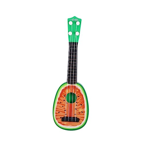 Vaguelly Ukulele Gitarre Lernen Spielzeug Kindergitarre Form kinderinstrumente Kinder musikinstrumente Mädchenspielzeug Obst Gitarre Mini-Obstinstrumente Holzmaserung Wassermelone rot von Vaguelly