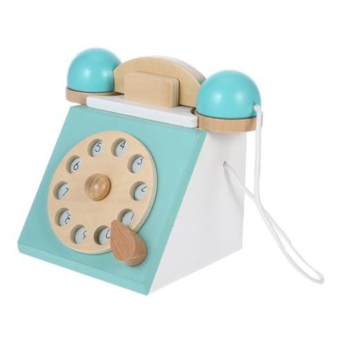Vaguelly kleines Telefonspielzeug aus Holz altes Handy Retro gefälscht kindertelefon Telefon Vintage kleines Telefonspielzeug Früherziehungsspielzeug für hölzern Weiß von Vaguelly