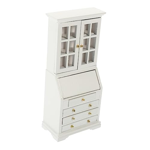 Vaguelly ordnerregal tischchen Room Decoration wohnzimmerdeko mini Schrank Miniatur-Schrankverzierung 1/12 Puppenhausminiatur Miniaturschrank Puppenhaus-Miniaturen Holz Weiß von Vaguelly