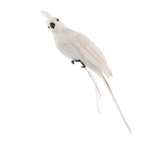 Vaguelly simulierte Papageienverzierung Papagei-Ornament realistischer Vogel realistische Vögel für den Garten künstliche Feder Weiß von Vaguelly