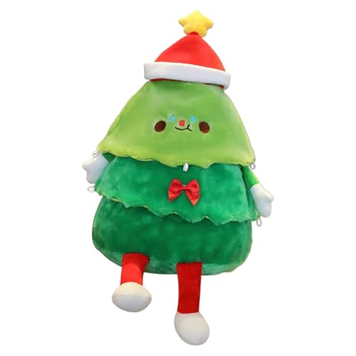 VaiKanhai Christmas Santa Plush Santa Stuffed Animals Wearing Christmas Trees Hat Plushie Creative Decor Plüschtier 30 Cm (B, A) von VaiKanhai