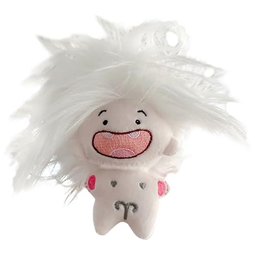 VaiKanhai Cute Twelve Signs Funny Toothless Doll Keychain Not Does It Have A Cute and Interesting Appearance You Can Also Design The Doll's Hairstyle According to Your Preferenc Plüschtier (White, C) von VaiKanhai