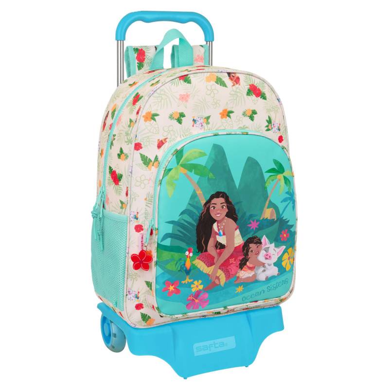 Schulrucksack mit Rädern Vaiana Blau Beige 33 x 42 x 14 cm von Vaiana