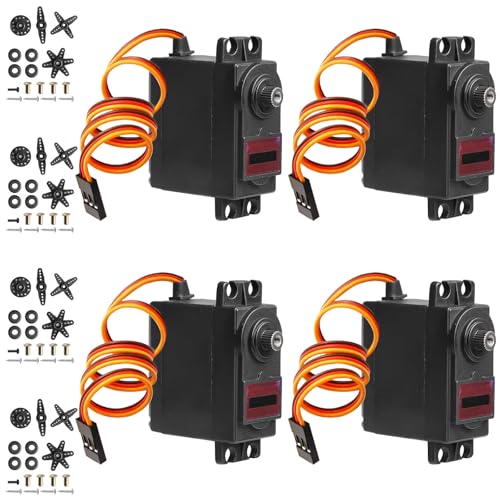 4 Stück Servo Digital Metal: 13 kg 180° Digital Micro Servo, Micro Digital Servo Motor mit Metall Getriebe für RC Flugzeug Hubschrauber, Roboter Arm,RC Auto Boot, RC Drohnen, Roboterarm 4 Stück Servo Digital Metal: 13 kg 180° Digital Micro Servo, Micro Digital Servo Motor mit Metall Getriebe für RC Flugzeug Hubschrauber, Roboter Arm,RC Auto Boot, RC Drohnen, Roboterarm von Vaileal