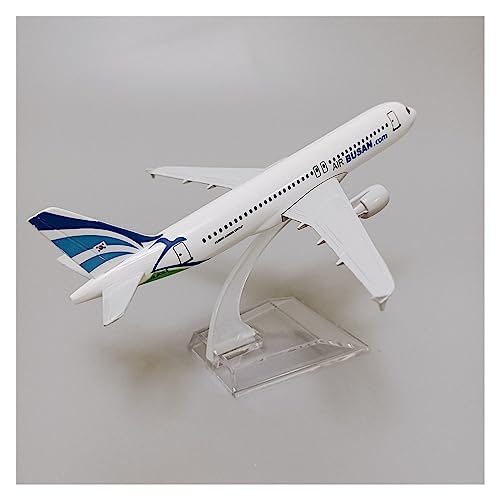 VaizA Flugzeuge Outdoor Toy Legierungsmetall Korean Air Busan Airlines Flugzeugmodell Airbus 320 A320 Airways Flugzeugmodell Mit Halter Druckguss-Flugzeuggeschenke 16 cm von VaizA