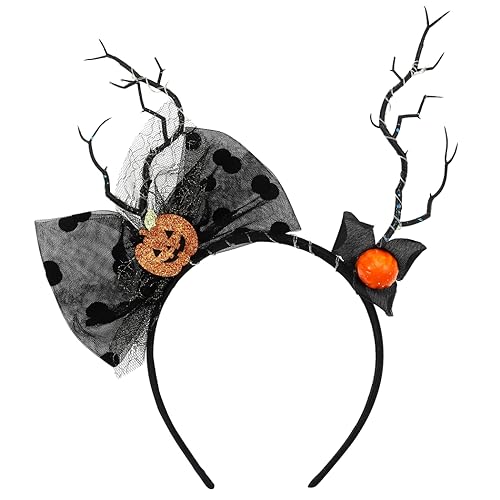 Vakkery LED Halloween Geweih Haarreif Leuchtende Dämon Stirnband Böser Blick Kopfschmuck Halloween Party Karneval Festival Haarschmuck für Damen von Vakkery