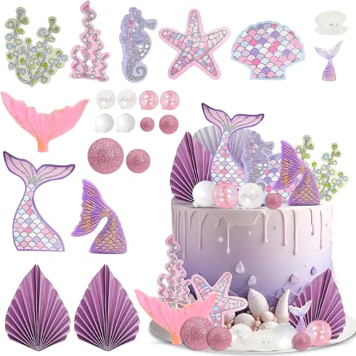 Valicaer Meerjungfrau Tortendeko, 22Pcs Meerjungfrau Kuchen Dekoration Mädchen Geburtstag Deko Unterwasser Ozean Tortendeko Kugeln Cake Topper Glitzer Rosa Lila Ballons Palmblatt Fächer Party Supplies Valicaer Meerjungfrau Tortendeko, 22Pcs Meerjungfrau Kuchen Dekoration Mädchen Geburtstag Deko Unterwasser Ozean Tortendeko Kugeln Cake Topper Glitzer Rosa Lila Ballons Palmblatt Fächer Party Supplies von Valicaer