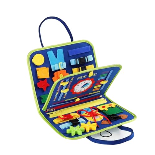 Valicaer Montessori Spielzeug ab 1-4 Jahre, Busy Board Activity mit Motorik- & Lernspielzeug für Kleinkinder, sensorisches Reisespielzeug Geschenk für Jungen und Mädchen (Blau) von Valicaer