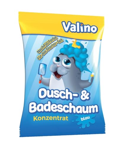 Valino Dusch- und Badeschaum Nachfüllpack - Blau - Wiederbefüllbarer Spender - Ohne Aerosol - 1 Stück von Valino