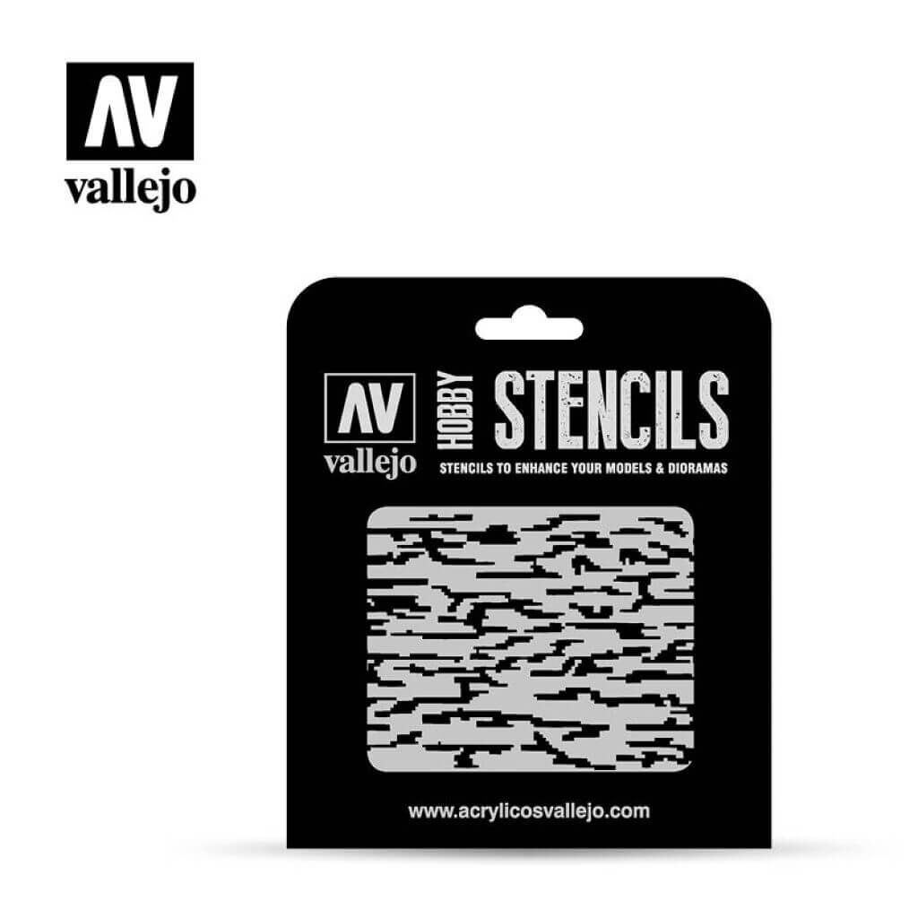 'Hobby Stencils: Pixelated Modern Camo Markings' von Vallejo