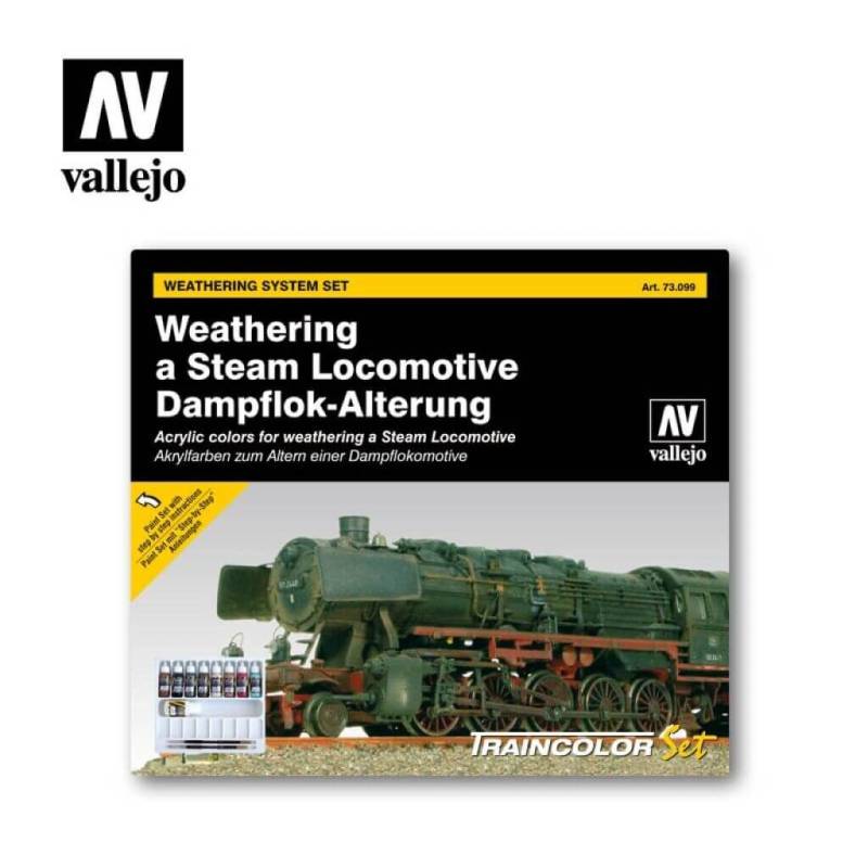 'Model Color: Weathering a Steam Locomotive (9 Farben, 2 Pinsel)' von Vallejo