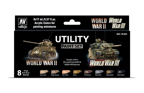 Vallejo 070201 Farb-Set, II & World War III Modellbauzubehör, verschieden, 17 ml (8er Pack) von Vallejo