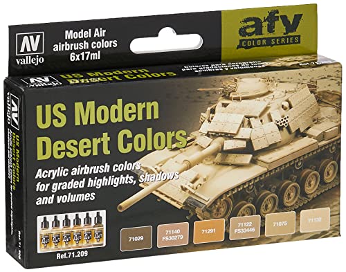 Vallejo 071209 Farbset, moderne US-Wüsten-Farben, 6x 17 ml von Vallejo