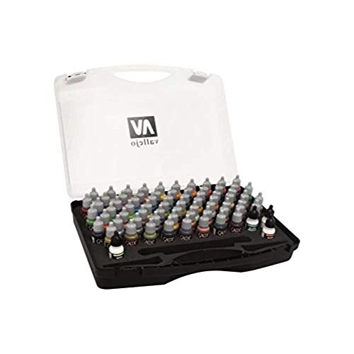 Vallejo - 72172 - Acryllack-Set für Miniaturen - 72x Farben - 3x Pinsel - Tragekoffer - Figuren-Mal-Set von Vallejo