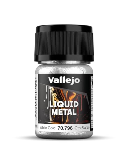 Vallejo Acrylicos Metals Flüssiggold, 35 ml, Weiß/Gold von Vallejo