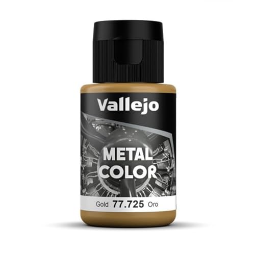 Acrylfarben Vallejo VJ77725 32 ml Metallfarbe — Gold (Verpackung kann variieren) von Vallejo