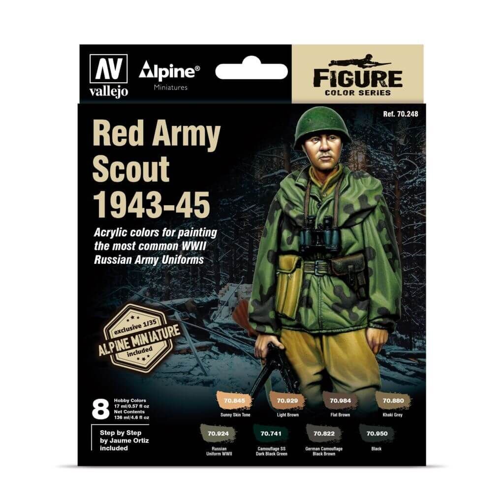 Vallejo Model Color Set: Alpine Red Army Scout 1943-45 by Jaume Ortiz (8 Farben) von Vallejo