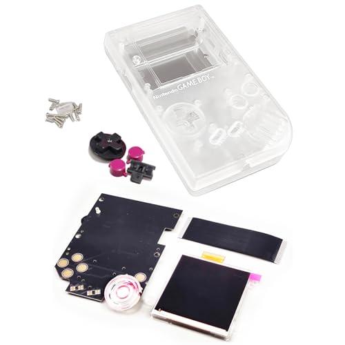 Custom GB IPS Display Screen Modded Kit with Special Clear Housing Shell Replacement, for Gameboy Classic Original Game Console, DIY Dot-by-Dot Adjustable Brightness LCD + Outer Case Enclosure von Valley Of The Sun
