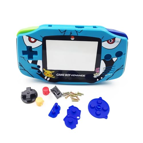 GBA Extra Gehäuse Gehäuse Schalen Set Limited Blue Ersatz für Gameboy Advance Handkonsolen DIY Venusa Edition Außengehäuse + Schutzbildschirm, Tasten, Schrauben, Pads, Aufkleber von Valley Of The Sun