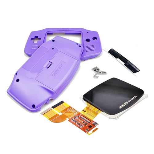 GBA V3 IPS-Display-Mod Kit zum Aufhellen des Bildschirms + violett-violettes Gehäuse, für Gameboy Advance Handheld-Spielekonsole, 100 % passgenau, LCD-Modul mit vollständiger Abdeckung + Außengehäuse von Valley Of The Sun