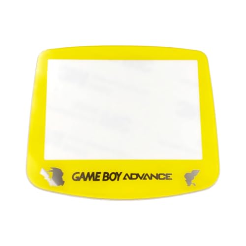 Gelber Glas-Spiegelschutz, GBA-Bildschirm-Oberabdeckung, PKQ-Edition-Ersatz, für Gameboy Advance Handheld-Spielkonsole, kratzfeste Display-Schutzoberfläche mit Klebeband auf der Rückseite von Valley Of The Sun