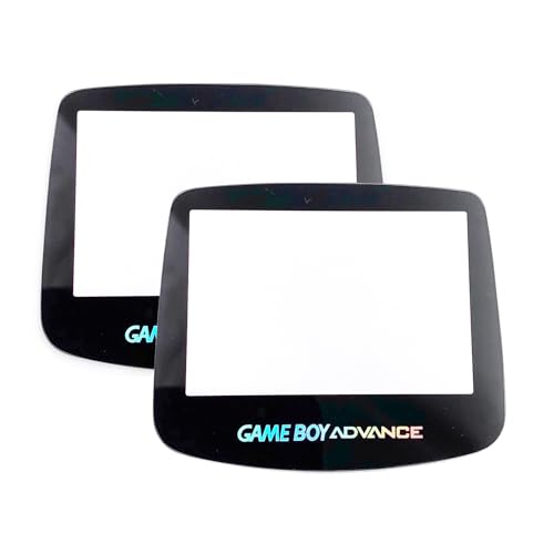 Glasspiegel für GBA-Displayschutzfolie, buntes Logo, Ersatzteil, für Gameboy Advance Handheld-Spielkonsole, mehrfarbige Schrift, kratzfeste Display-Schutzoberfläche + Klebstoff, 2 Stück von Valley Of The Sun