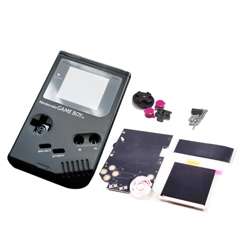 Maßgeschneidertes GB-IPS-Display mit aufhellendem Bildschirm und speziellen Gehäuseschalen, schwarz, für Gameboy Classic Fat Handkonsolen, großes LCD-Hintergrundbeleuchtungsmodul mit Außengehäuse von Valley Of The Sun
