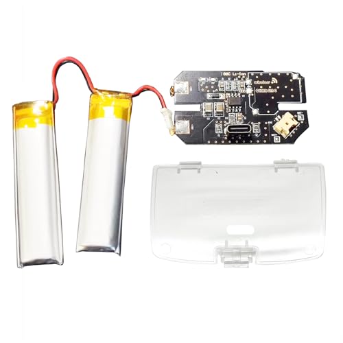 Modded for GBC Type-C Dual Rechargeable Battery Pack Mod Kit Replacement, for Gameboy Color Handheld Console, USB-C Charging 1200mAh Two Li-ion Batteries Non-Destructive Module + Clear Cover von Valley Of The Sun