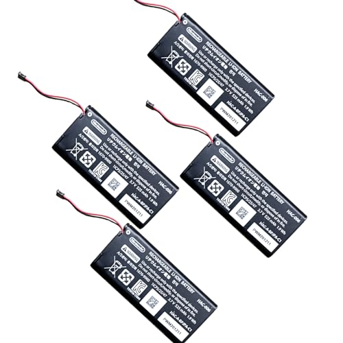 NS Switch Controller, extra wiederaufladbarer Li-Ionen-Akku, 4 Ersatzteile, für Nintendo Switch JoyCon Links- und Rechts-Wireless-Controller, Original HAC-006, 525 mAh, vier Lithium-Batterien NS Switch Controller, extra wiederaufladbarer Li-Ionen-Akku, 4 Ersatzteile, für Nintendo Switch JoyCon Links- und Rechts-Wireless-Controller, Original HAC-006, 525 mAh, vier Lithium-Batterien von Valley Of The Sun