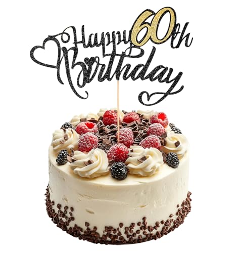 60 Cake Topper Glitter Happy 60th Birthday Cake Topper 60th Cake Topper für Frauen Männer Geburtstag Party Jubiläum Dekoration 60 Cake Topper Glitter Happy 60th Birthday Cake Topper 60th Cake Topper für Frauen Männer Geburtstag Party Jubiläum Dekoration von ValueBargain