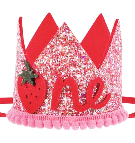 ValueBargain Berry 1st Birthday Decorations for Girls, Sparkling Strawberry 1st Birthday Crown with Pink Sequins for Baby Girl, Headband & Photo Props ValueBargain Berry 1st Birthday Decorations for Girls, Sparkling Strawberry 1st Birthday Crown with Pink Sequins for Baby Girl, Headband & Photo Props von ValueBargain