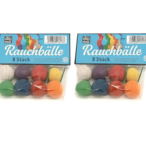 vama Funke Rauchbälle Smoke Balls Mixed im 8er Beutel, tolle Farben für die Größe, Outdoor draußen (2 Beutel) von vama