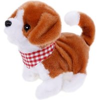 Laufhund weiß/braun m. Funktionen, 17cm von Van Manen's Handelsonderneming
