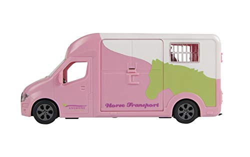 Van Manen Kids Globe Traffic Pferdetransporter Anemone Die Cast 1:32 in rosa (mit Licht & Sound, 1 Pferd, inkl. Batterie) - Nr. 510212 von Van Manen