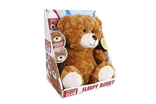Van Manen 660429 Kids Globe Mini Club Bär Sleepy Bobby (Kuschelbär, bewegliche Augen, ruhige Einschlafgeräusche, superweicher Stoff), braun von Van Manen