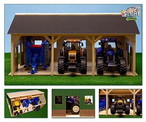 Kids Globe Schuppen Holz, Spielzeug Geräteschuppen Lagerhalle, Maßstab 1:16, Holzbauernhof, Holzstall, Bauernhof Spielzeug 610340 von Kids Globe