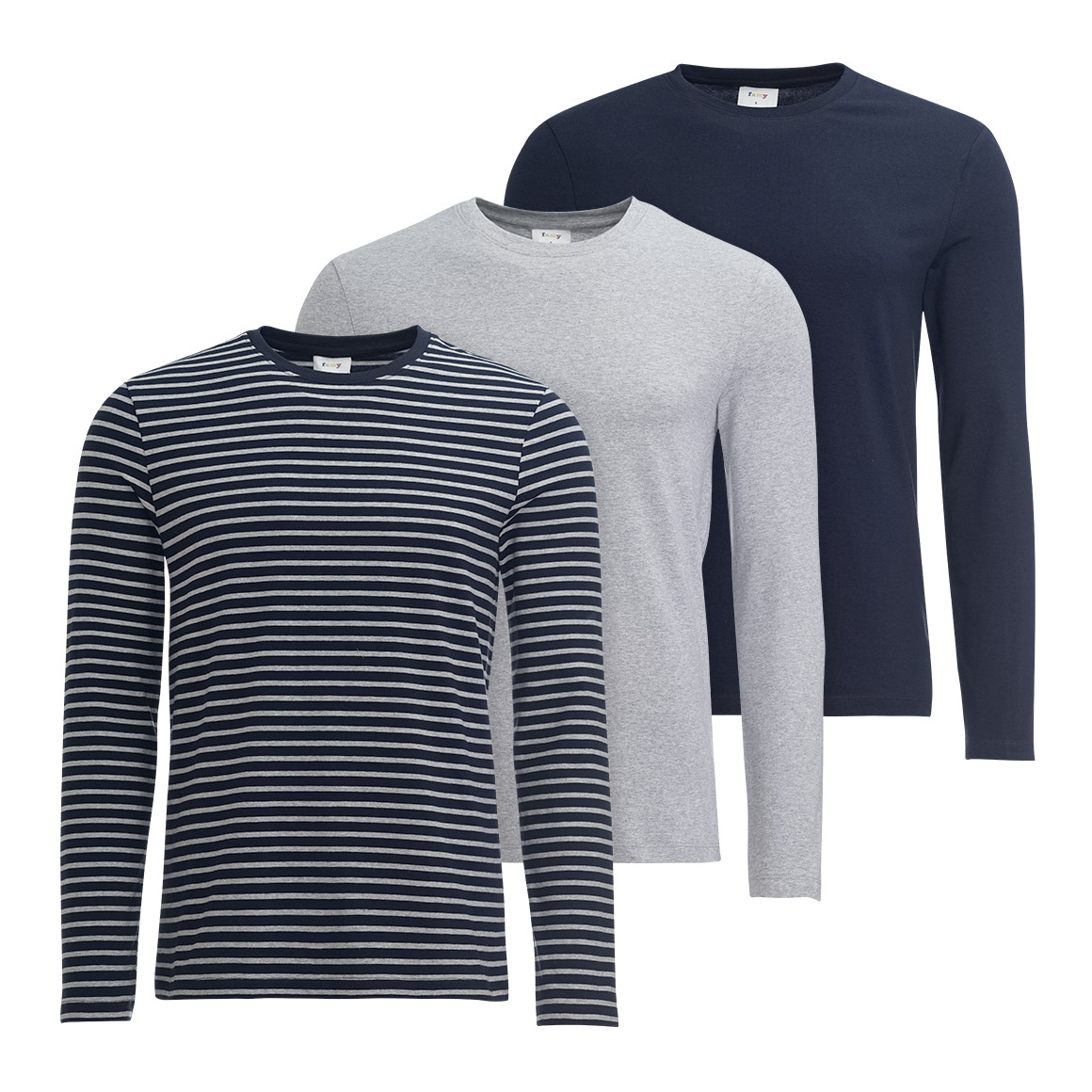 3 Herren Langarmshirts im Basic-Look von VanVaan