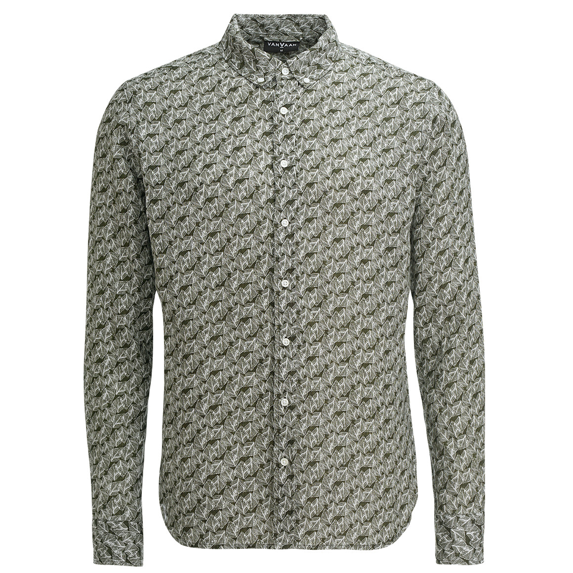 Herren Leinen-Hemd mit Allover-Muster von VanVaan