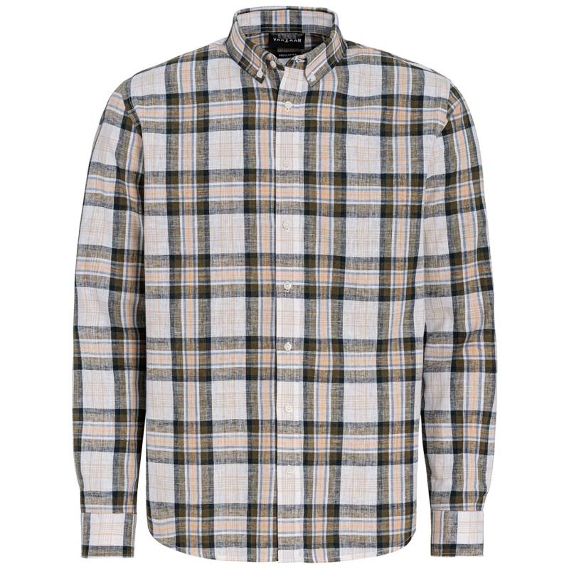 Herren Leinen-Hemd mit Karo-Muster von VanVaan