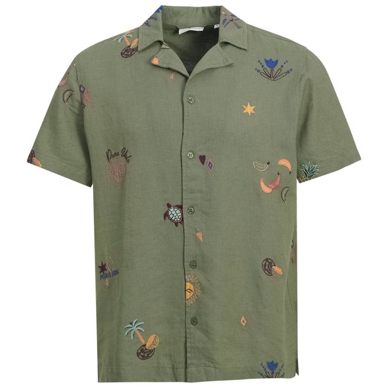 Herren Leinen-Hemd mit Stickerei von VanVaan