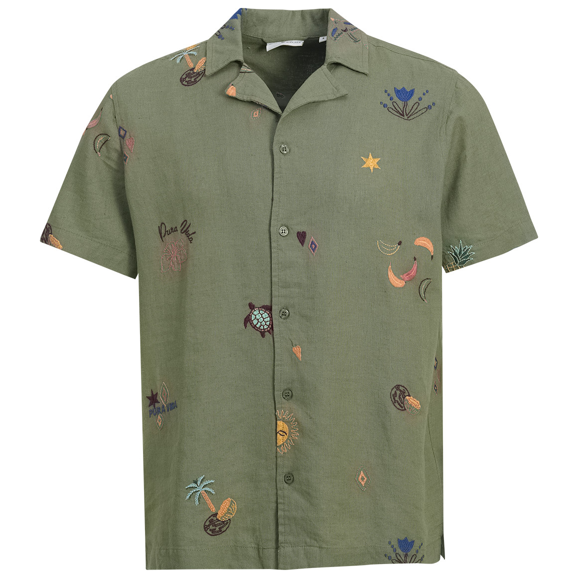 Herren Leinen-Hemd mit Stickerei von VanVaan