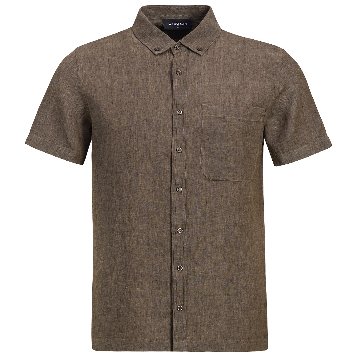 Herren Leinen-Hemd mit kurzen Ärmeln von VanVaan