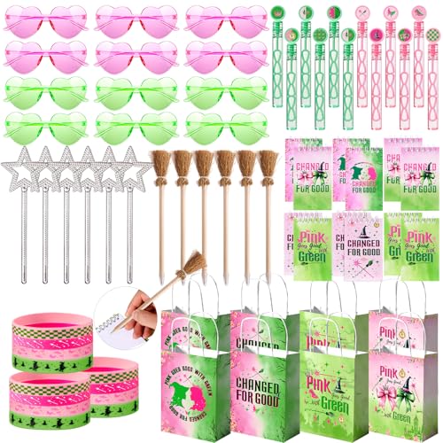 Vanblue 72 Stück rosa und grüne Hexen-Partygeschenke, Geburtstagsdekorationen, Sternstäbe, Brillen, Geschenktüten, Pinata, Klassenzimmer, Belohnungen für Kinder, Studenten, Geburtstagsgeschenk von Vanblue
