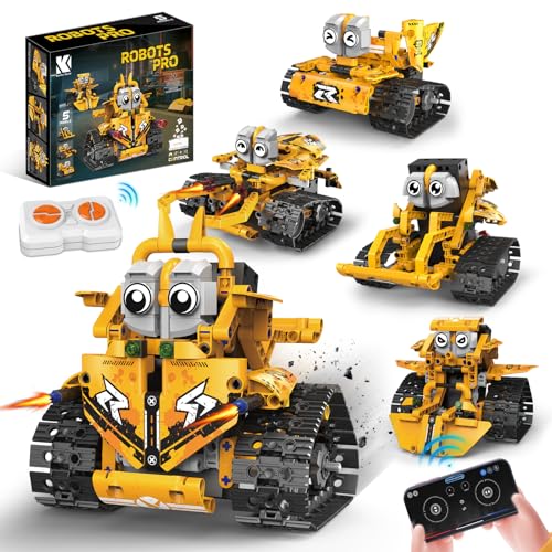 Vankarr Technik Roboter Kinder für Jungen, 5 in 1 Technik Fernsteuerung Bauspielzeug Programmierbar, Roboterspielzeug Geschenk für Kinder 12+ Jahre Jungen Mädchen, 269+Pcs von Vankarr