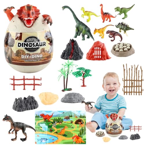 Varatiktok Dinosaurier-Set, Dinosaurierfiguren,Leichtes Dinosaurier-Ei-Spielzeugset - Lustiges Spielzeug-Dinosaurier-Ei-Spielzeugset, realistisches Lern- und Lernspielzeug für Kinder, Jungen und von Varatiktok