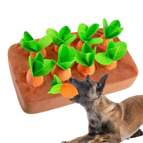 Varatiktok Hundekarotten-Plüschtier, Karotten-Schnüffelmatte für Hunde - Haustier-Interaktions-Schnüffelmatte,Süßes Karotten-Ernte-Spielzeug, gefüllte Karotten-Plüsch-Futter-Schnüffelmatte, von Varatiktok