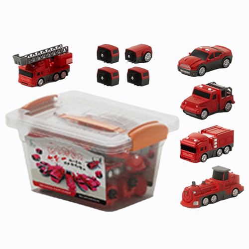 Varatiktok Kinderspielfahrzeuge, zusammengebautes Spielzeugauto | Magnetische Kinderfahrzeuge, zusammengebautes Konstruktionsspielzeug - Spielset Fahrzeuge zum Sammeln mit Aufbewahrungsbox für Jungen von Varatiktok