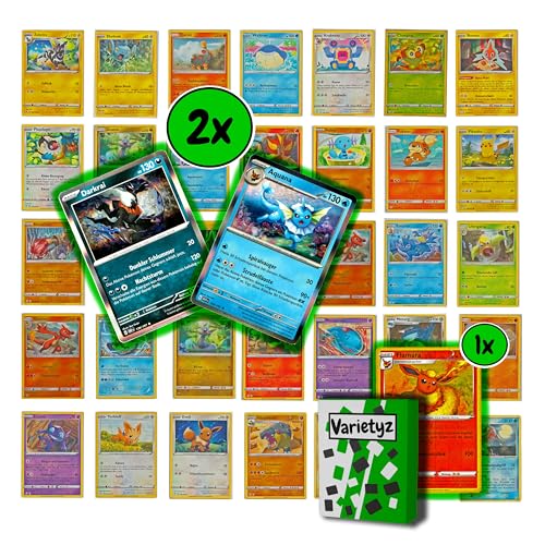 50 Verschiedene Pokemon Karten Set Deutsch - 50 Stück Karten Set - 2 Holo Karten + 1 Reverse Holo Karte - Pokemonkarten 50 Verschiedene Pokemon Karten Set Deutsch - 50 Stück Karten Set - 2 Holo Karten + 1 Reverse Holo Karte - Pokemonkarten von Varietyz